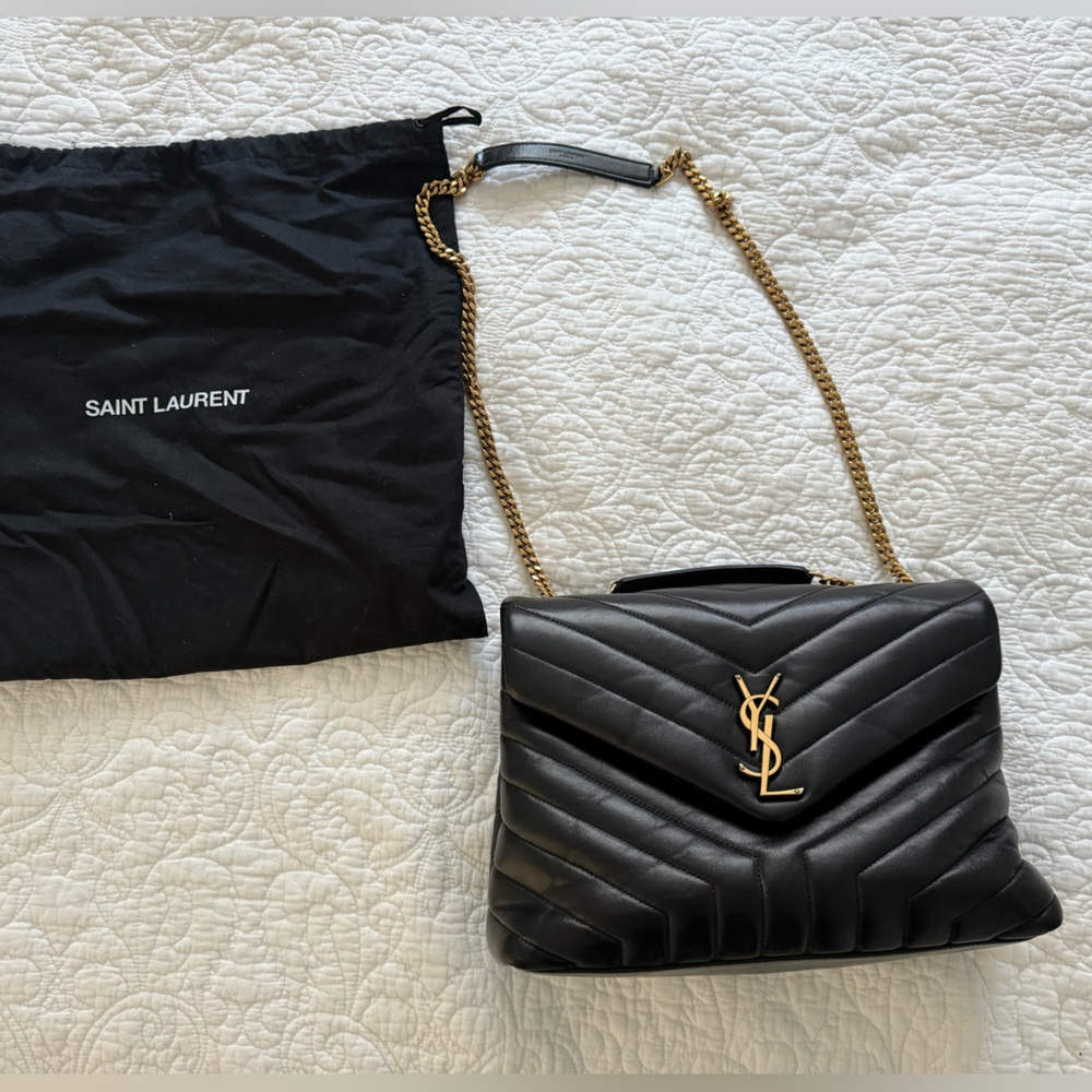 YSL Lou Lou Medium - Black and Gold